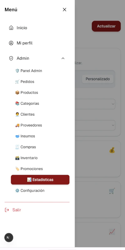 Admin screen 1